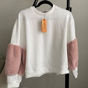 Teddy Insert Drop Sleeve Sweater